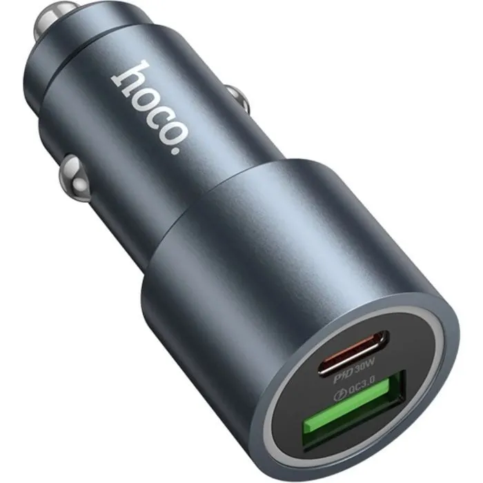 Зарядное устройство HOCO 1xUSB-C PD30W + 1xUSB QC3.0 48W car adapter Z60 gray (6942007642095) изображение 6