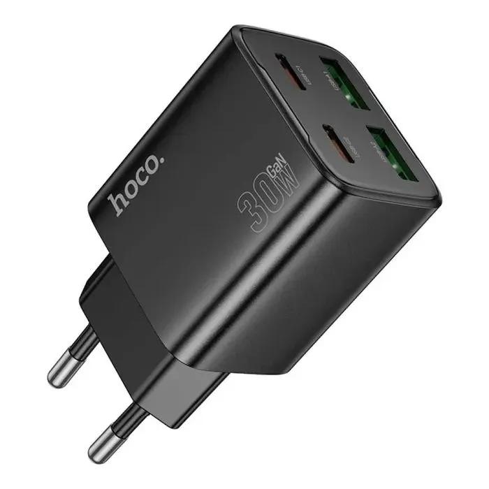 Зарядное устройство HOCO N56 2xUSB-C PD30W + 2xUSB black (6942007632492) изображение 3