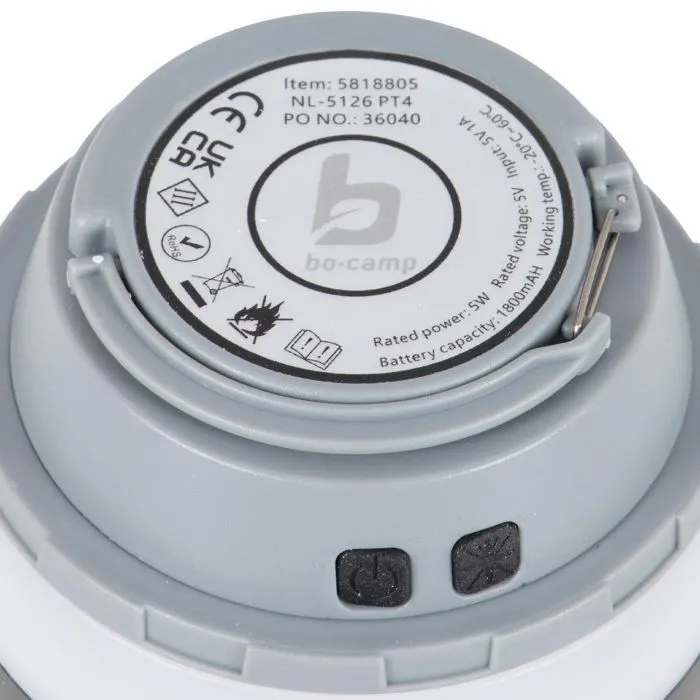 Фонарь Bo-Camp + знищувач комах Atom WP Rechargable 200 Lumen Grey/Black (5818805) (DAS303871) изображение 4