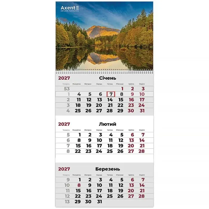 Календарь Axent настенный квартальный 2027 г.,1 пр. Mountains 2 (8801-27-5-A)