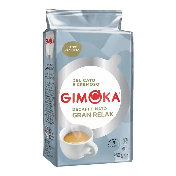 Кава Gimoka Gran Relax Decaffeinato без кофеїну мелена 250 г (8003012000169)