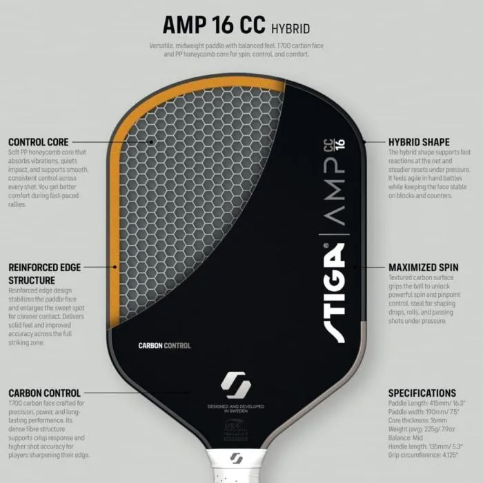 Ракетка для пиклбола Stiga AMP CC 16 Hybrid (3202-0318-02) (932363) изображение 9