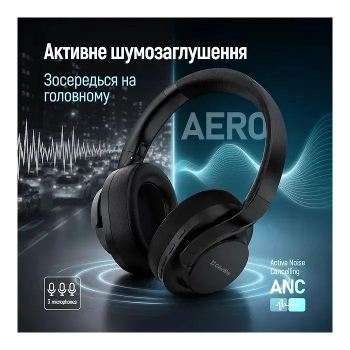 Навушники ColorWay Aero ANC Black (CW-HBT02BK) зображення 5