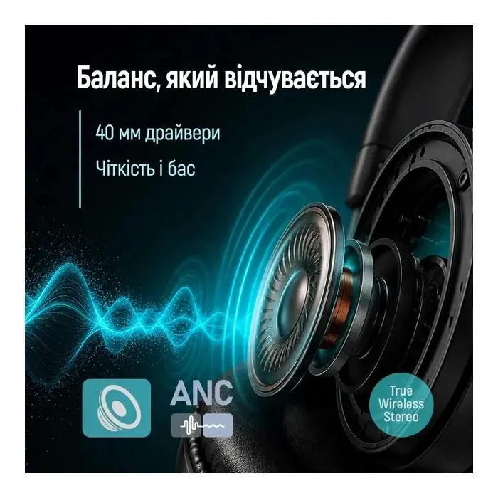 Навушники ColorWay Aero ANC Black (CW-HBT02BK) зображення 6