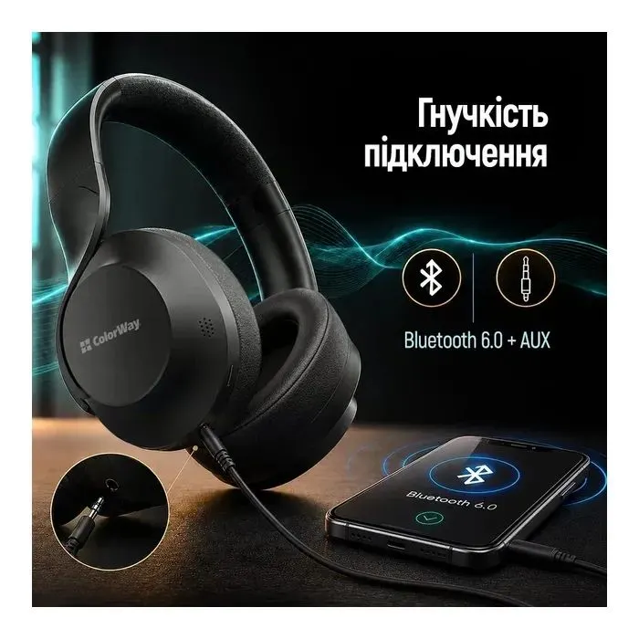 Навушники ColorWay Aero ANC Black (CW-HBT02BK) зображення 8