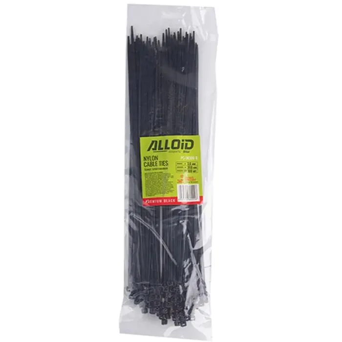 Стяжка Alloid 3.6х300мм, пластик, 100шт./уп., черный (PC-36300B) изображение 4