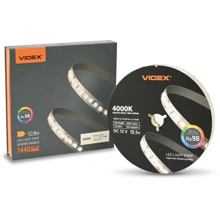 Світлодіодна стрічка Videx DC12V 60W 5M 4000K Ra98 IP20 5м (VL-LST28144-12124-B5) зображення 7