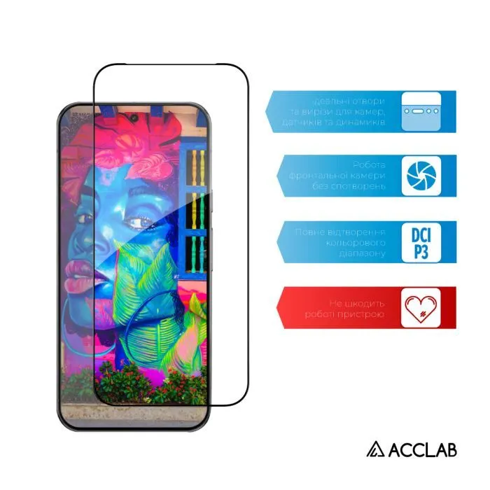 Скло захисне ACCLAB 9H Google Pixel 10a Black (1283126636233) зображення 5