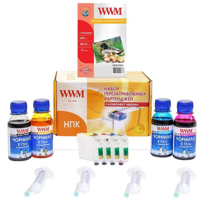 Комплект перезаправляемых картриджей WWM Epson C79/TX200/TX209/ TX400/ TX409 (RC.T073N)