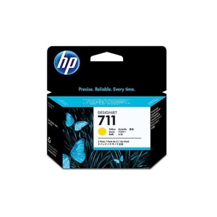 Картридж HP DJ No.711 DesignJet 120/520 3-Pack Yellow (CZ136A)