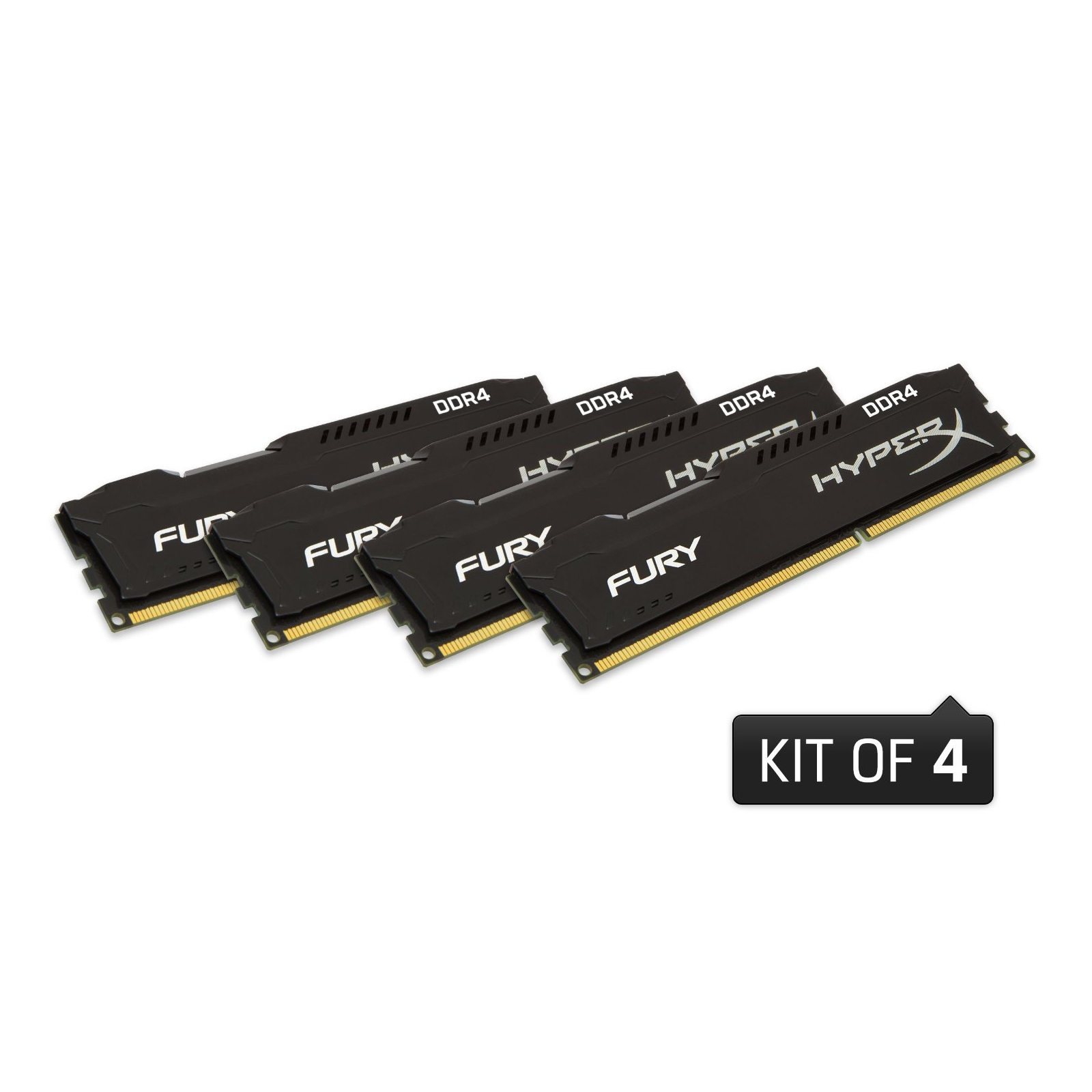 Модуль пам'яті для комп'ютера DDR4 32GB (4x8GB) 2133 MHz Fury Black Kingston Fury (ex.HyperX) (HX421C14FBK4/32) зображення 2