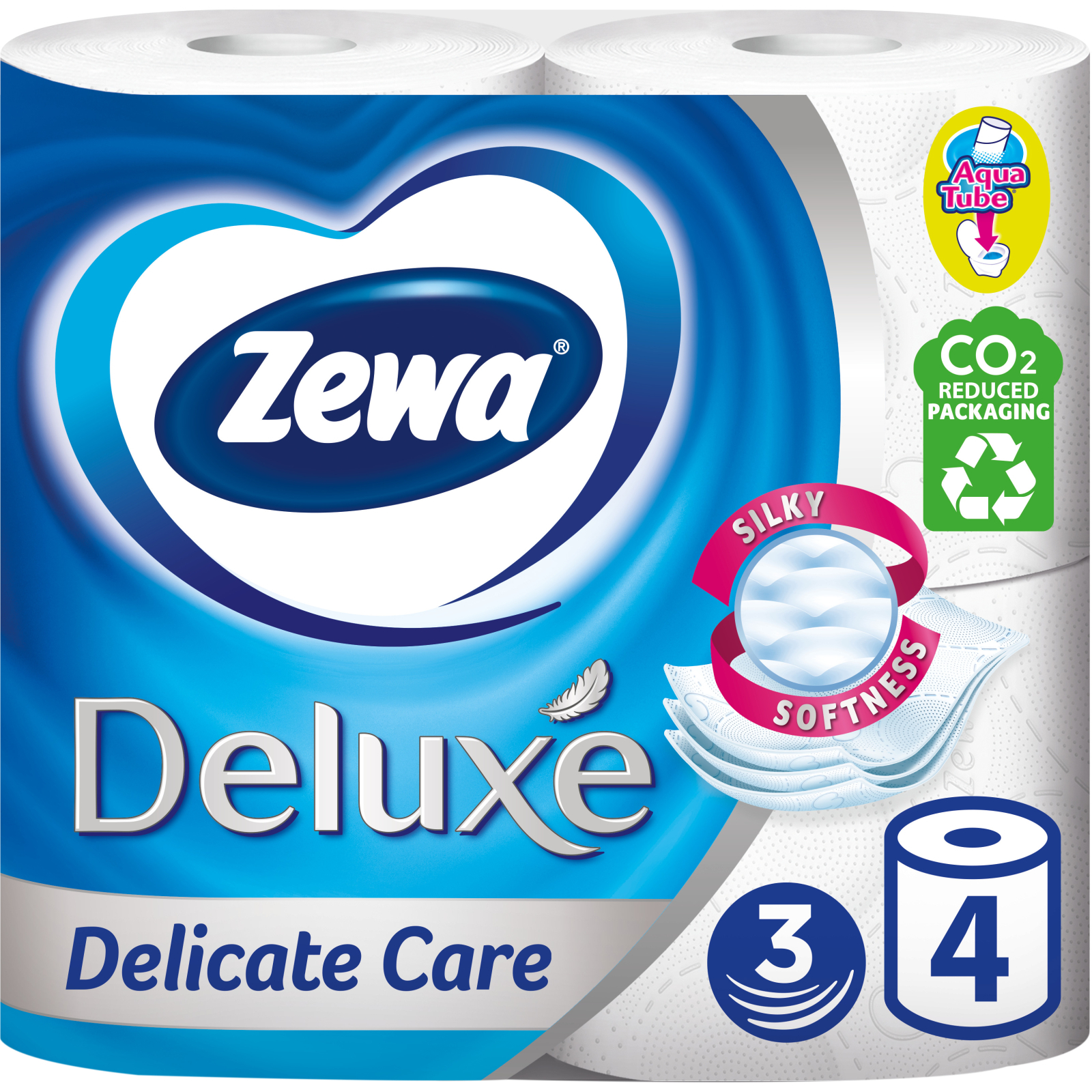 Туалетная бумага Zewa Deluxe белая 3 слоя 12 рулонов (7322540989779)