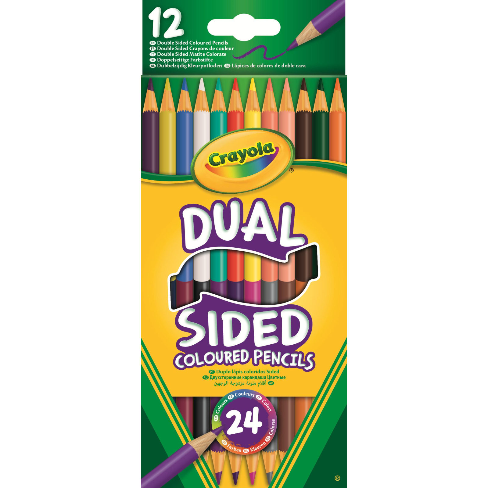 Карандаши цветные Crayola 12 двухсторонних цветных карандашей (68-6100)