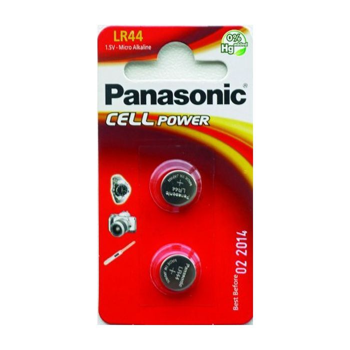 Батарейка Panasonic LR44 * 2 Alkaline (LR-44EL/2B)