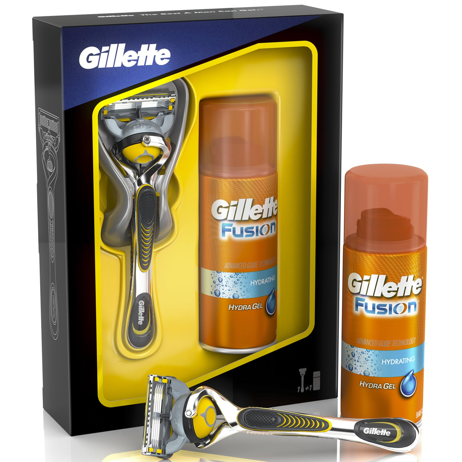 Набор для бритья Gillette Fusion Proshield и гель для бритья бритья Hydra gel 75 мл (7702018450350)