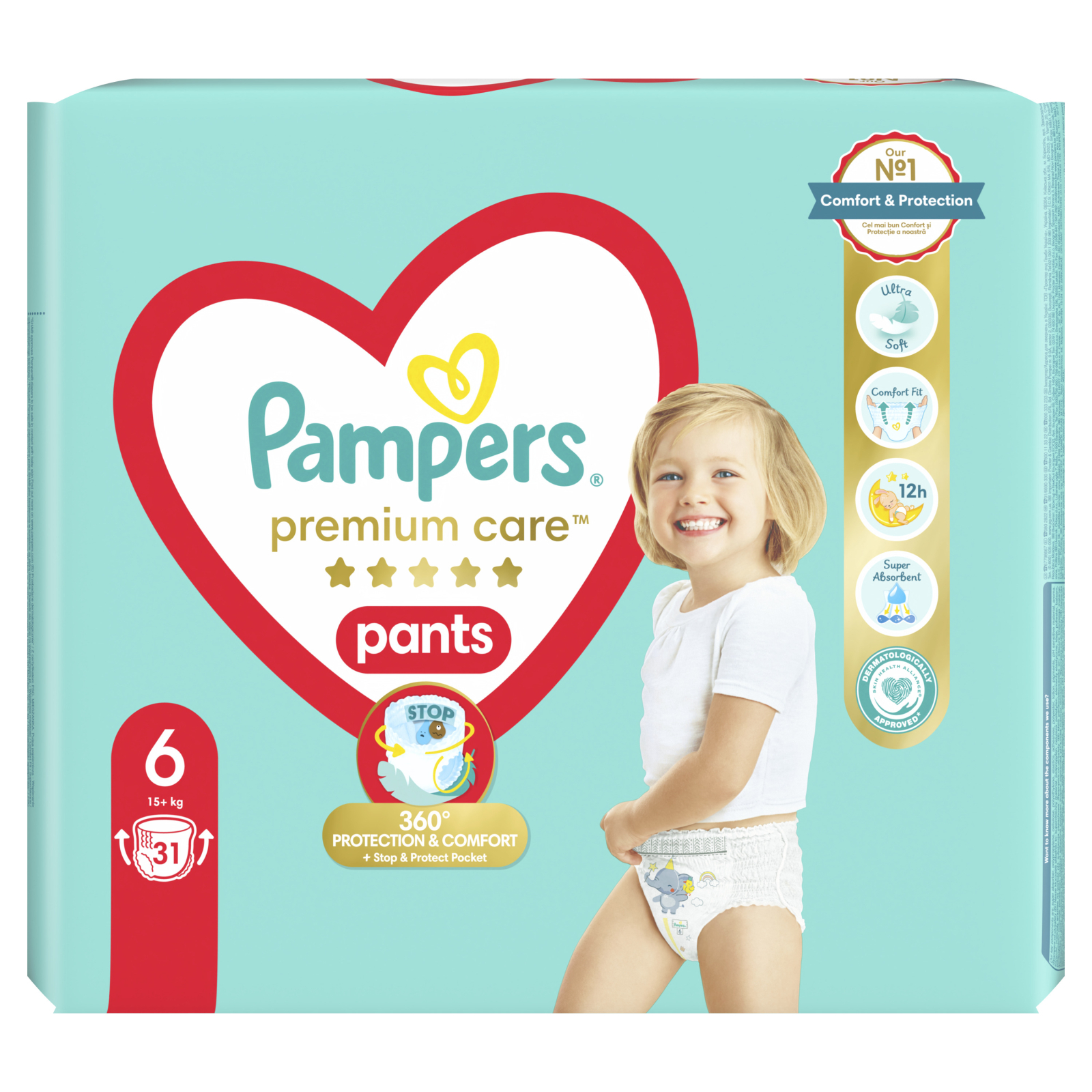 Подгузники Pampers Premium Care Pants Extra Large (15+ кг), 31 шт. (8001090759917) изображение 2