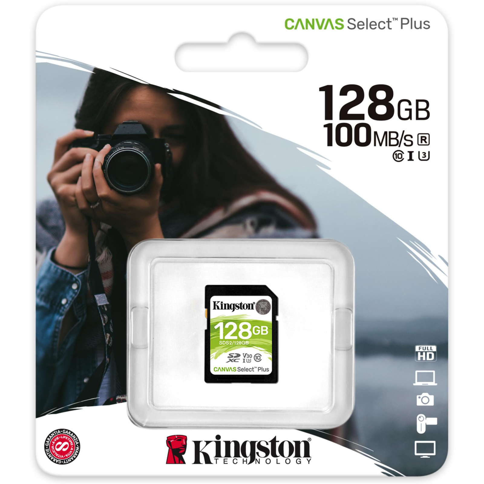 Карта памяти Kingston 128GB SDXC class 10 UHS-I U3 Canvas Select Plus (SDS2/128GB) изображение 3