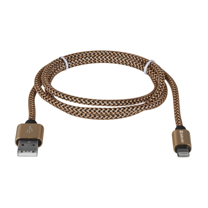 Дата кабель USB 2.0 AM to Lightning 1.0m gold Defender (87806) изображение 2