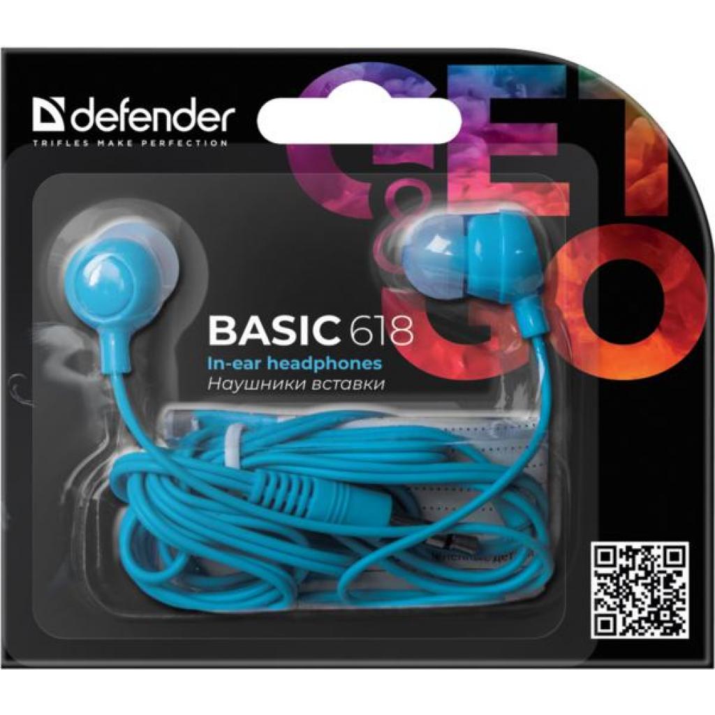 Навушники Defender Basic 618 Blue (63628) зображення 2