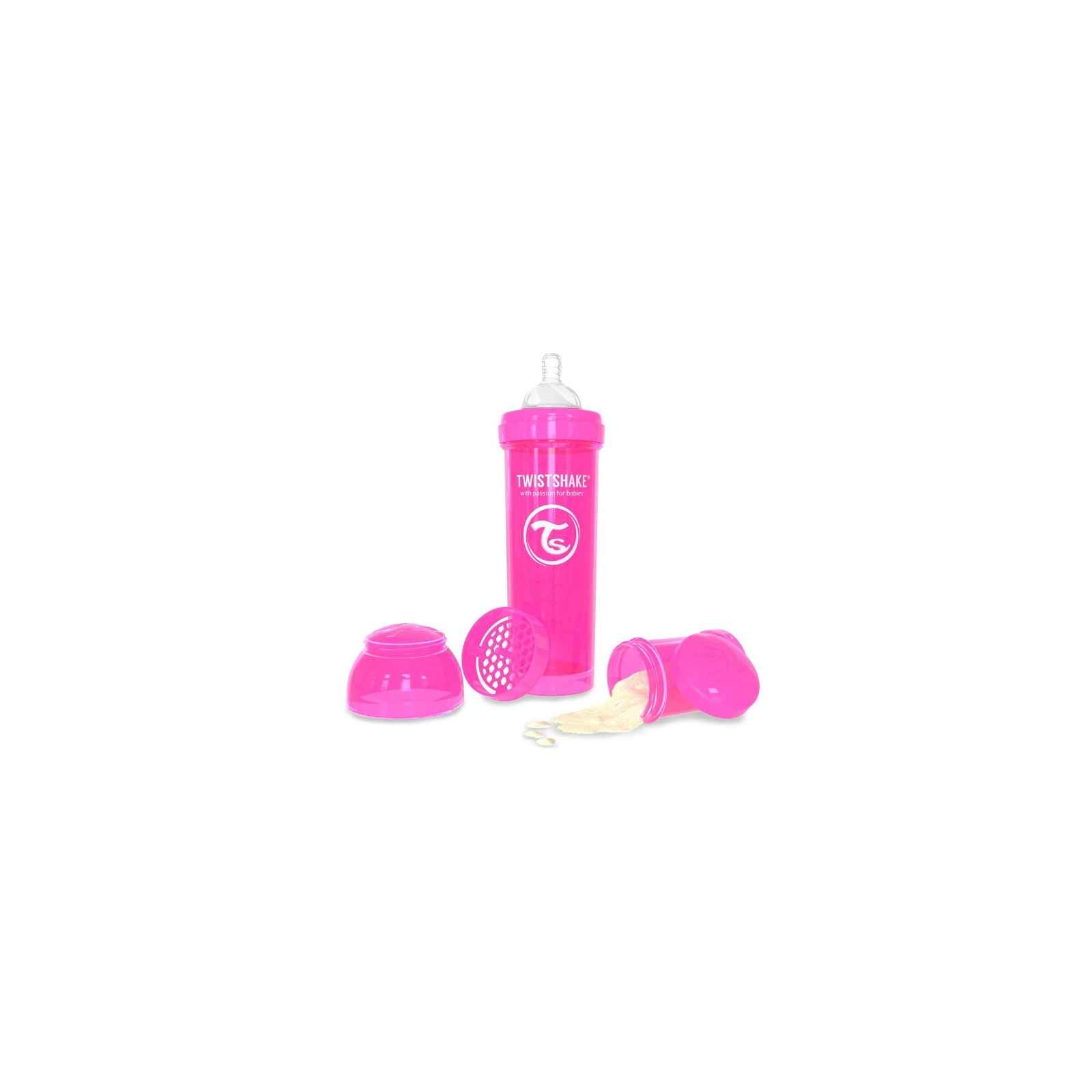 Пляшечка для годування Twistshake антиколькова 330 мл, рожева (24858) зображення 3