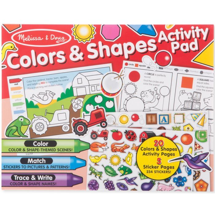 Набор для творчества Melissa&Doug Альбом раскрасок-наклеек Цвета и фигуры (MD8564)