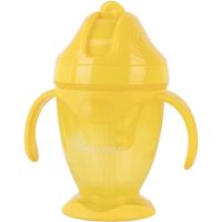 Поильник-непроливайка Baby Team с силиконовой трубочкой и ручками, 220 мл 9+ (5011_желтый)