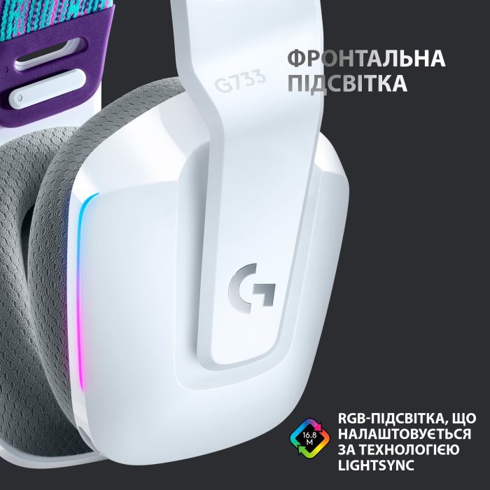 Наушники Logitech G733 Lightspeed Wireless RGB Gaming Headset Lilac (981-000890) изображение 4
