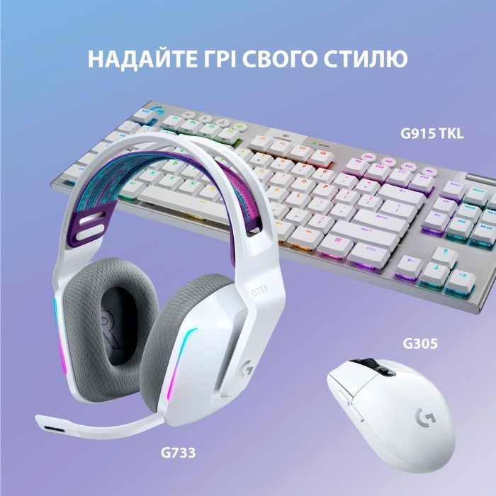 Наушники Logitech G733 Lightspeed Wireless RGB Gaming Headset Lilac (981-000890) изображение 8