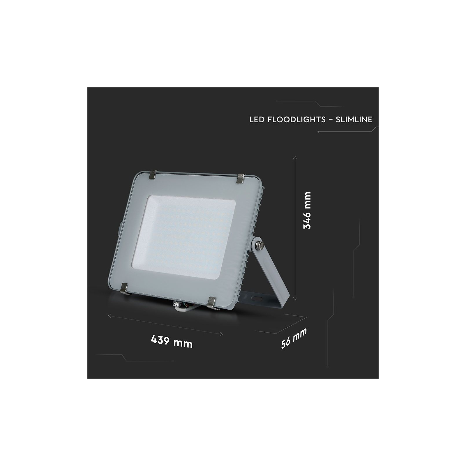 Прожектор V-TAC LED 200W, SKU-484, Samsung CHIP, 230V, 4000К (3800157631402) изображение 9