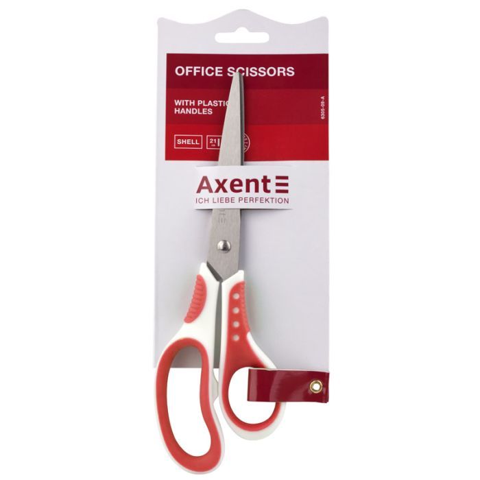 Ножиці Axent Shell, 21 cm, white and red (6305-06-A) зображення 2
