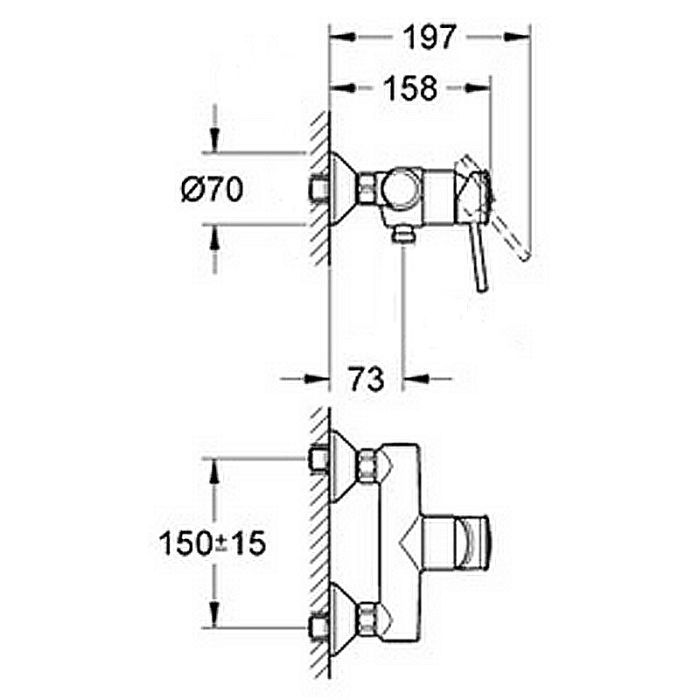 Смеситель Grohe BauClassic OHM shower exposed (32867000) изображение 2