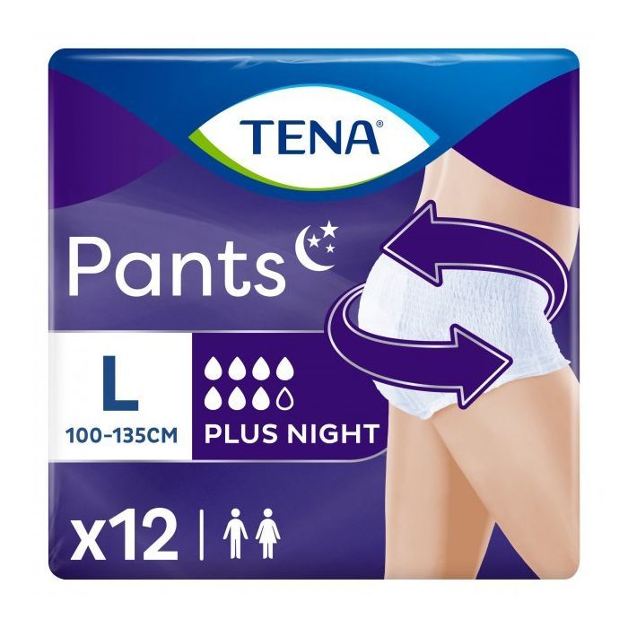 Подгузники для взрослых Tena Pants Plus Night Трусы ночные размер Large 12 шт (7322540839920)