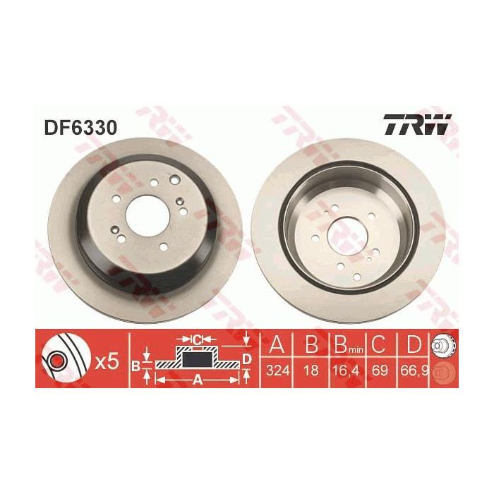 Гальмівний диск TRW DF6330 зображення 4