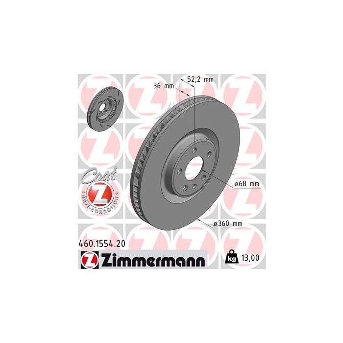 Тормозной диск ZIMMERMANN 460.1554.20