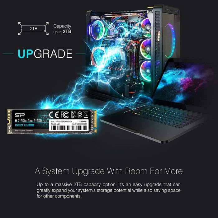Накопичувач SSD M.2 2280 256GB Silicon Power (SP256GBP34A60M28) зображення 2