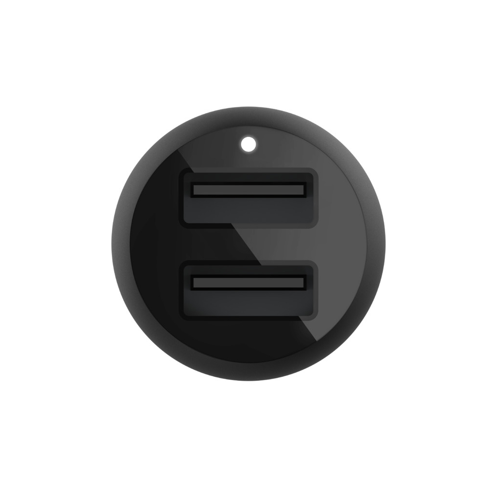 Зарядное устройство Belkin Car Charger (24W) Dual USB-A, USB-A - Lightning, 1m, black (CCD001BT1MBK) изображение 2