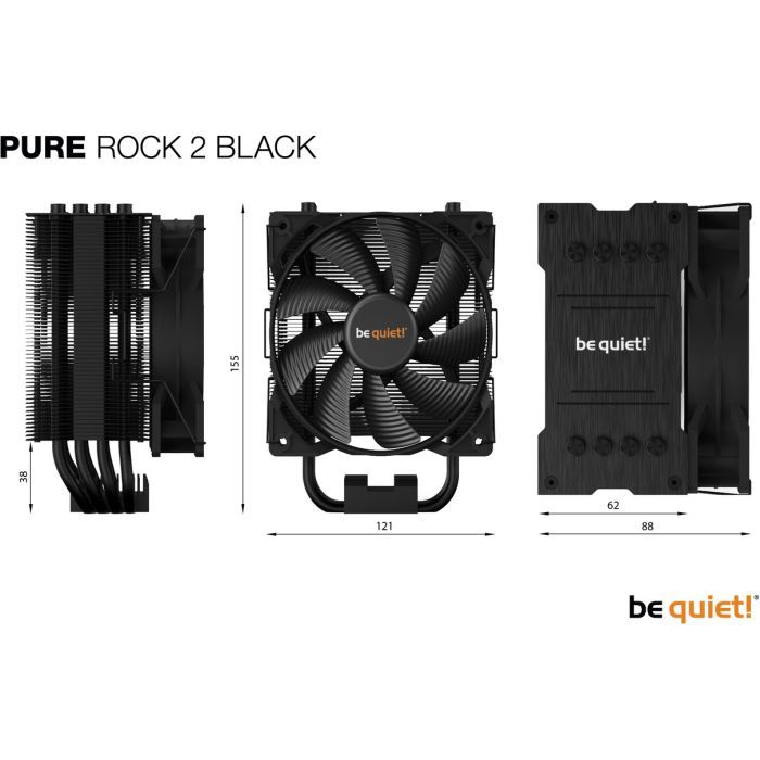 Кулер для процессора Be quiet! Pure Rock 2 Black (BK007) изображение 7