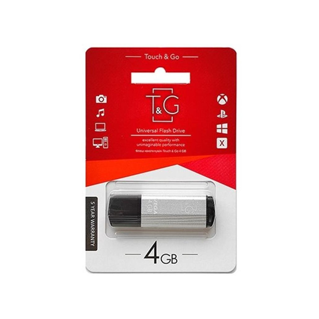 USB флеш накопитель T&G 4GB 121 Vega Series Silver USB 2.0 (TG121-4GBSL) изображение 2