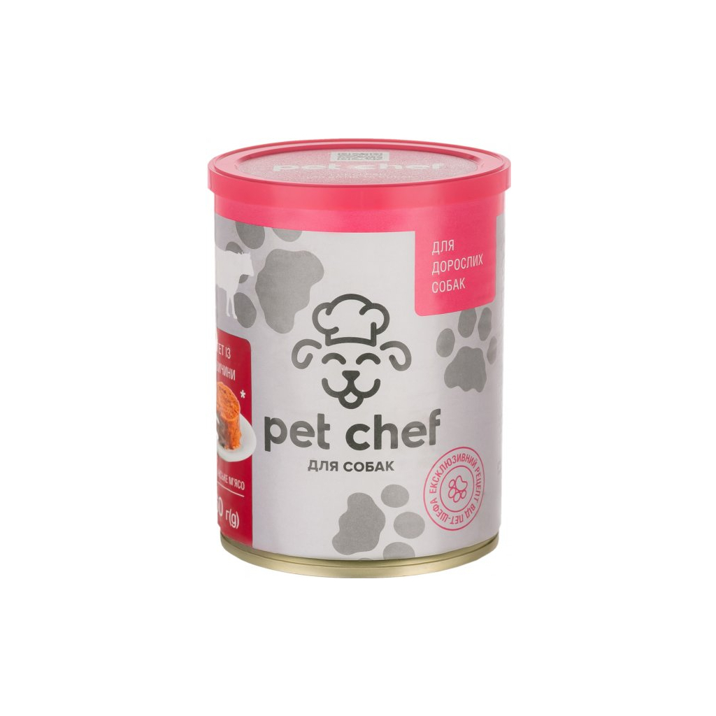 Консерви для собак Pet Chef паштет з яловичиною 360 г (4820255190259)