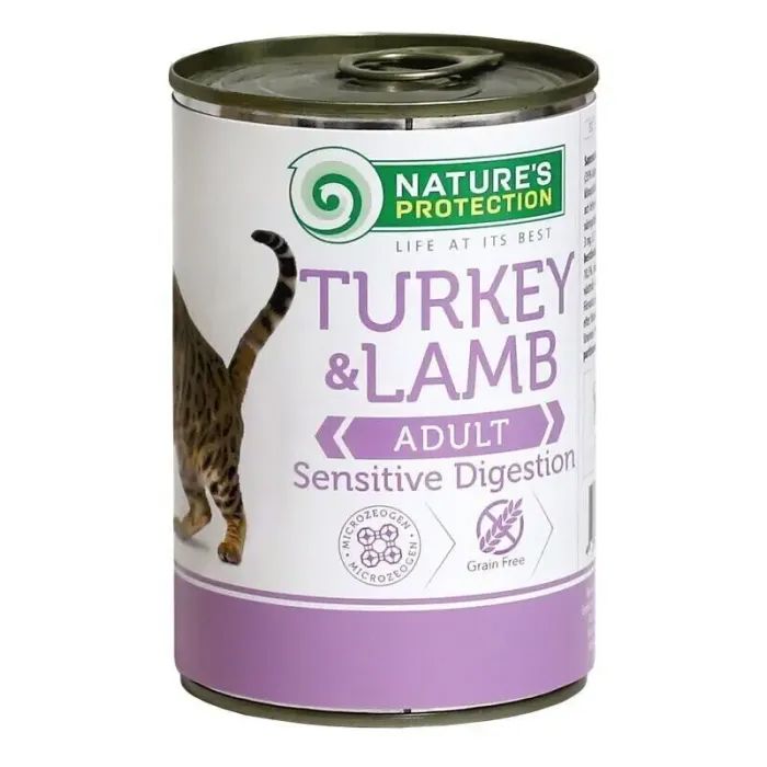 Консервы для кошек Nature's Protection Adult Sensitive Digestion Turkey & Lamb 400 г (KIK24635)