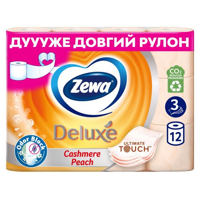 Туалетная бумага Zewa Deluxe Персик 3 слоя 12 рулонов (7322541396026) изображение 2