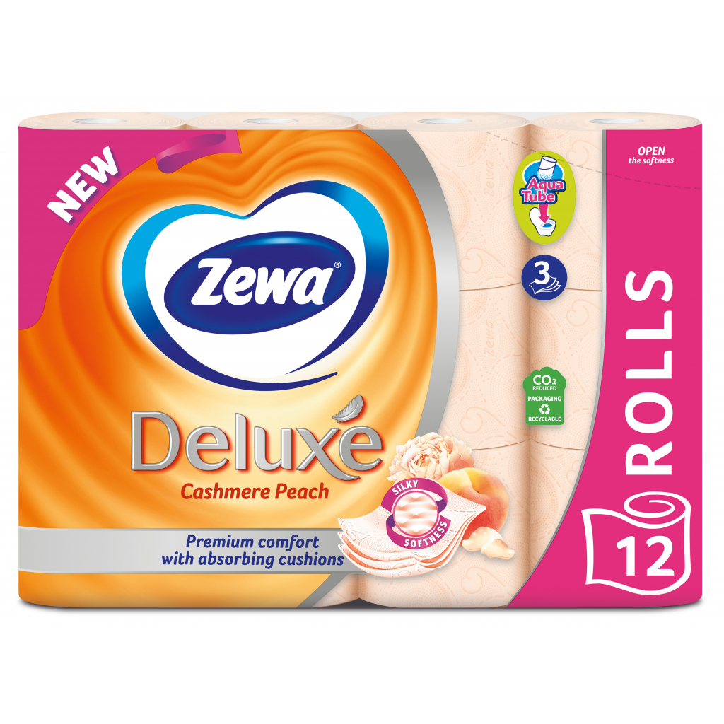 Туалетная бумага Zewa Deluxe Персик 3 слоя 20 рулонов (7322540556117)