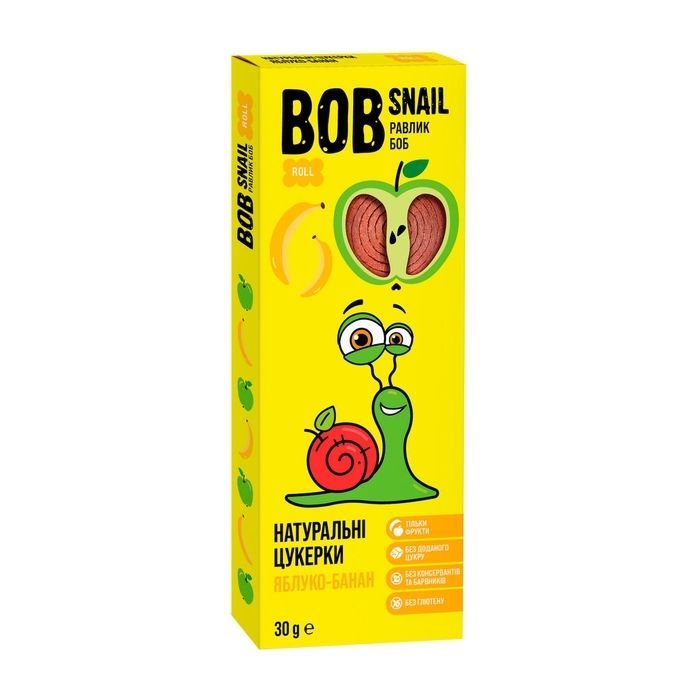 Конфета Bob Snail Яблоко-Банан 30 г (4820219344261)