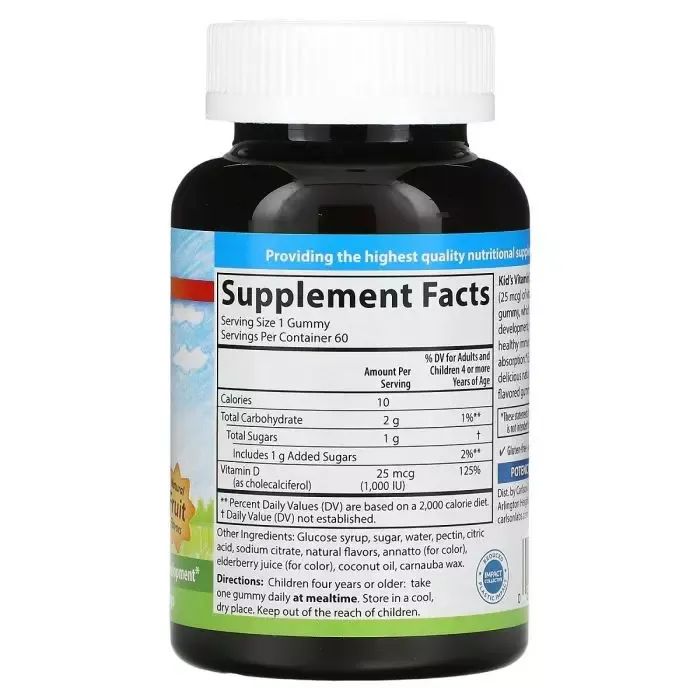 Витамин Carlson Витамин D3 Детский, 1000 МЕ, вкус фруктов, Kid's Vitamin D3 (CAR-49430) изображение 2