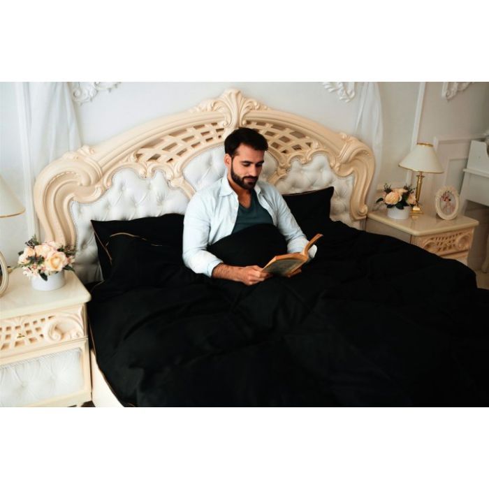 Постільна білизна MirSon Сатин Corner Black Pearl 175х210 -Двоспальне (2200001484382) зображення 3