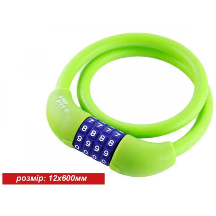 Замок велосипедный Good Bike SILI CIPHER 12 х 600 мм Green (92766-IS) изображение 2