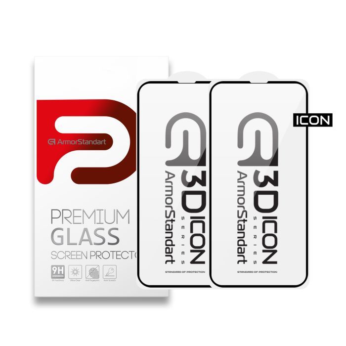 Стекло защитное Armorstandart Kit Icon 3D iPhone 13 / 13 Pro Black 2pcs (ARM62764)