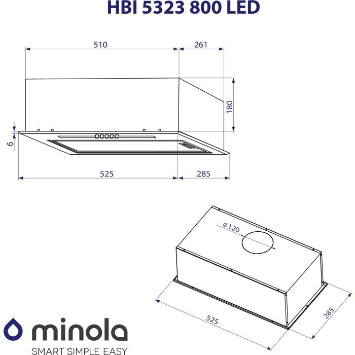 Витяжка кухонна Minola HBI 5323 I 800 LED зображення 10