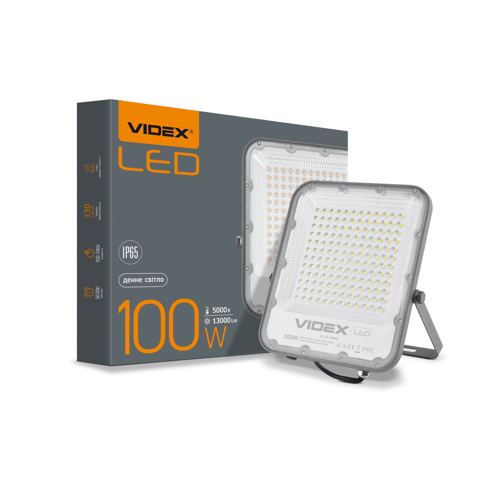 Прожектор Videx LED PREMIUM VIDEX F2 100W 5000K (VL-F2-1005G) изображение 3