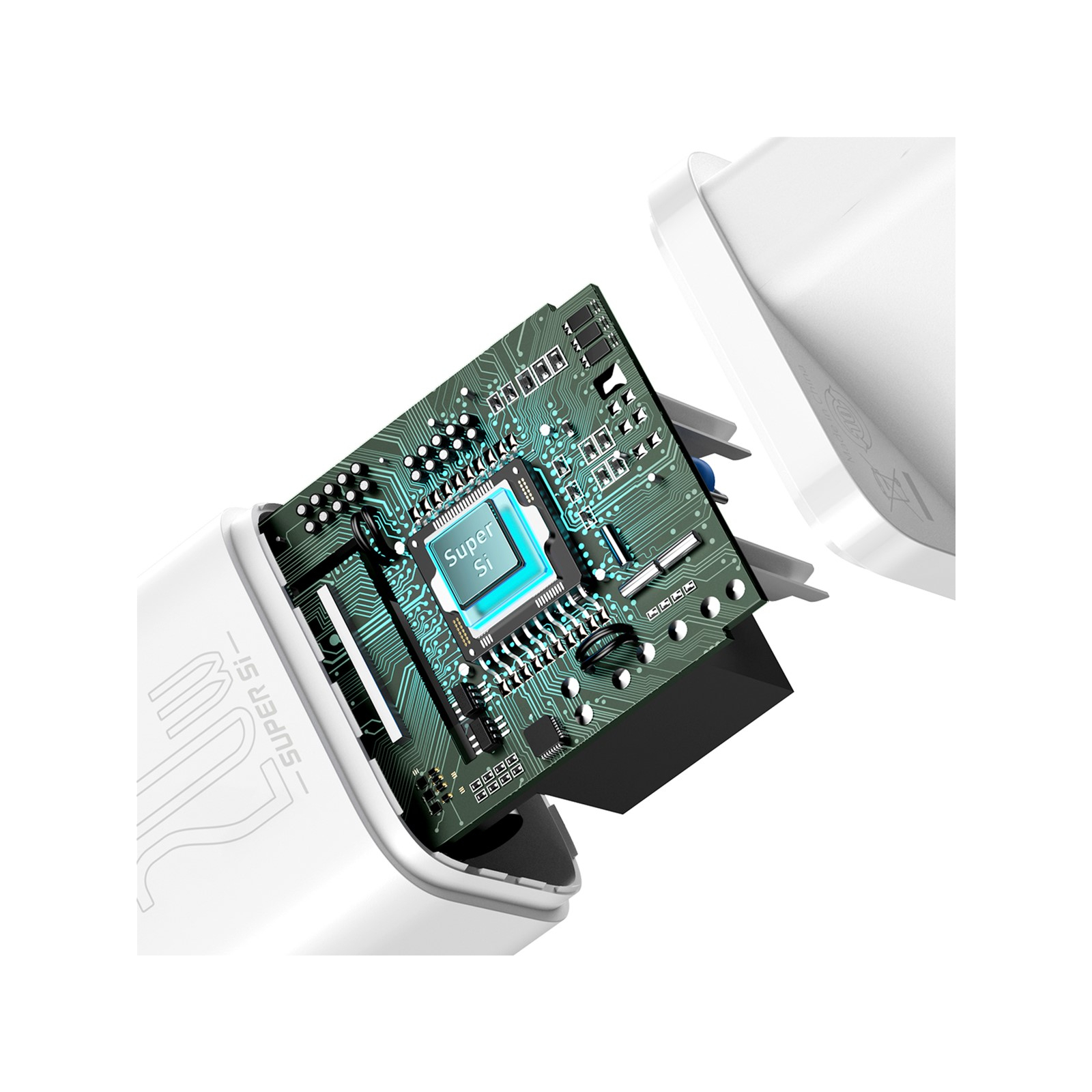 Зарядное устройство Baseus Super Si 1C 20W With Simple Wisdom Data Cable Type-C/iP White (TZCCSUP-B02) изображение 9